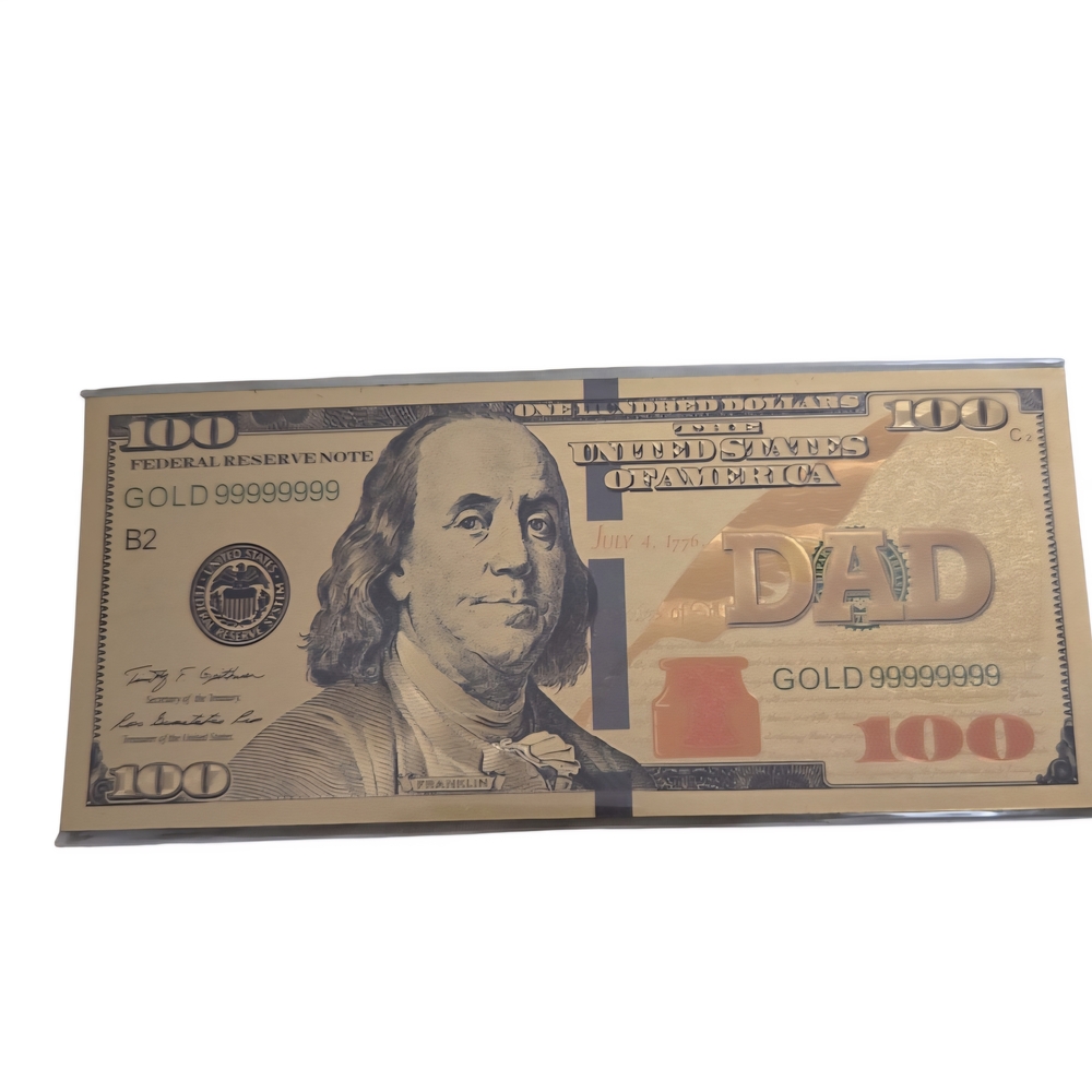 Gold Dad Novelty Dollar Bill $100 Bill Magnet